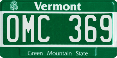 VT license plate OMC369
