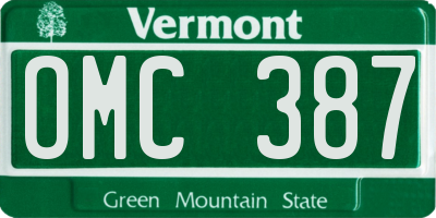VT license plate OMC387