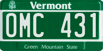 VT license plate OMC431