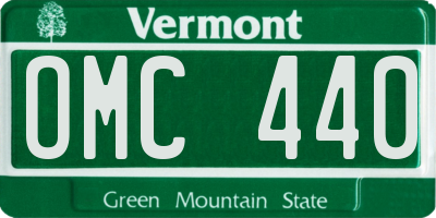 VT license plate OMC440