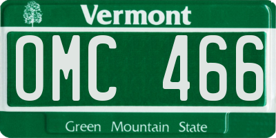 VT license plate OMC466