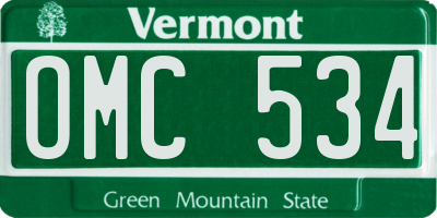 VT license plate OMC534