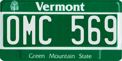 VT license plate OMC569