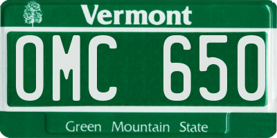VT license plate OMC650