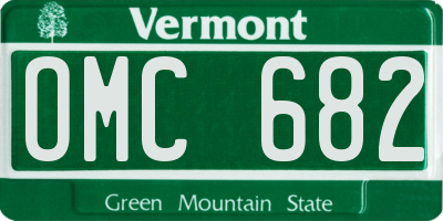 VT license plate OMC682