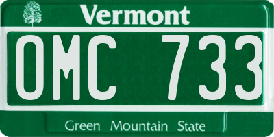 VT license plate OMC733