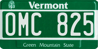 VT license plate OMC825