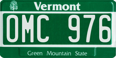 VT license plate OMC976