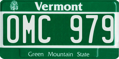 VT license plate OMC979