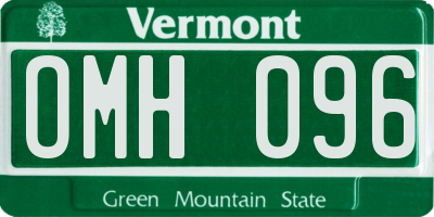 VT license plate OMH096