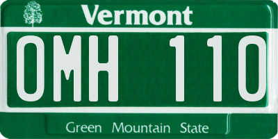 VT license plate OMH110