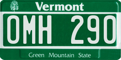 VT license plate OMH290