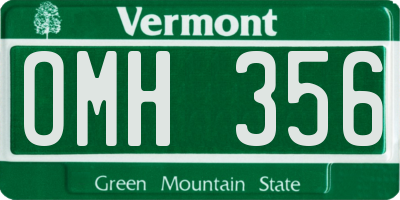 VT license plate OMH356