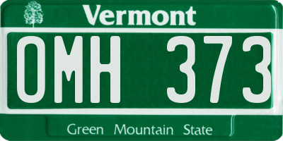 VT license plate OMH373