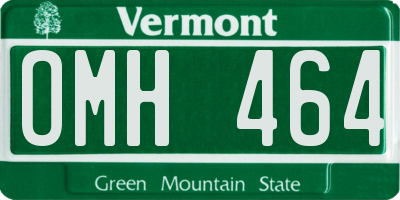 VT license plate OMH464