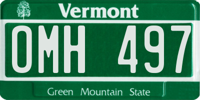 VT license plate OMH497