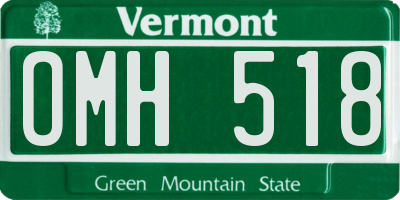 VT license plate OMH518