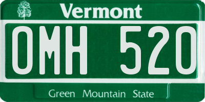 VT license plate OMH520