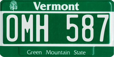 VT license plate OMH587