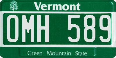 VT license plate OMH589