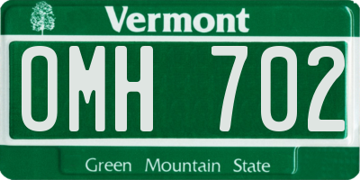 VT license plate OMH702
