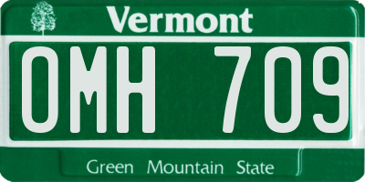 VT license plate OMH709