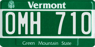 VT license plate OMH710