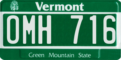 VT license plate OMH716