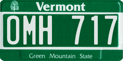 VT license plate OMH717