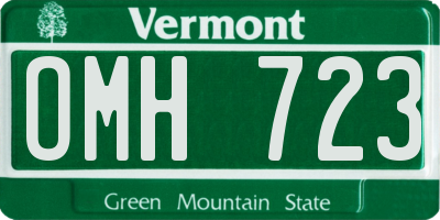 VT license plate OMH723