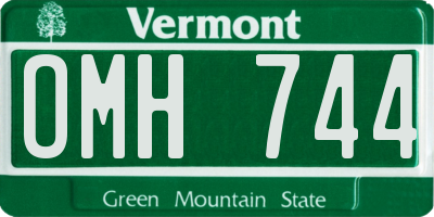VT license plate OMH744