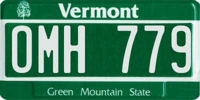 VT license plate OMH779