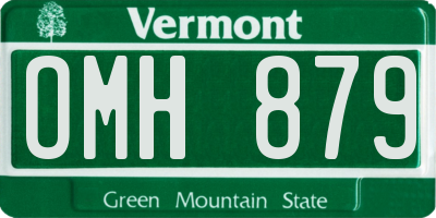 VT license plate OMH879