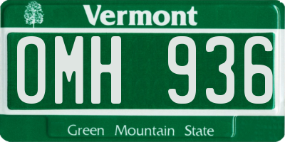 VT license plate OMH936