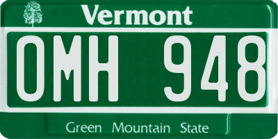 VT license plate OMH948