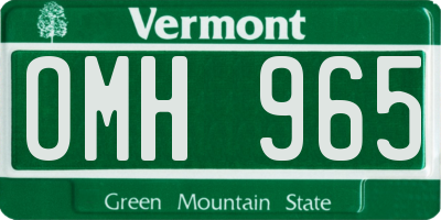 VT license plate OMH965