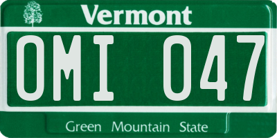 VT license plate OMI047