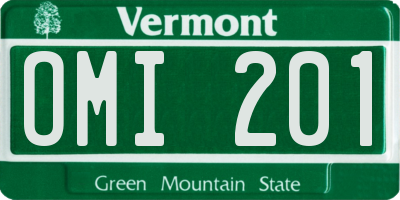 VT license plate OMI201