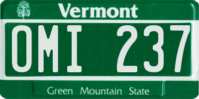 VT license plate OMI237