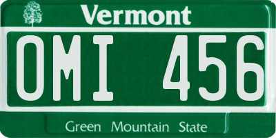 VT license plate OMI456