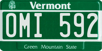 VT license plate OMI592