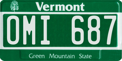 VT license plate OMI687