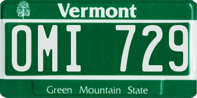 VT license plate OMI729