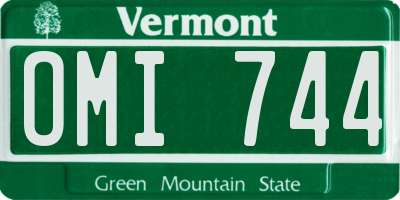 VT license plate OMI744