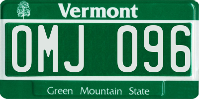 VT license plate OMJ096