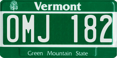 VT license plate OMJ182