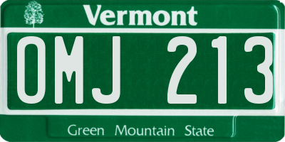 VT license plate OMJ213