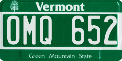 VT license plate OMQ652