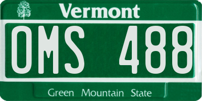VT license plate OMS488