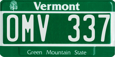 VT license plate OMV337